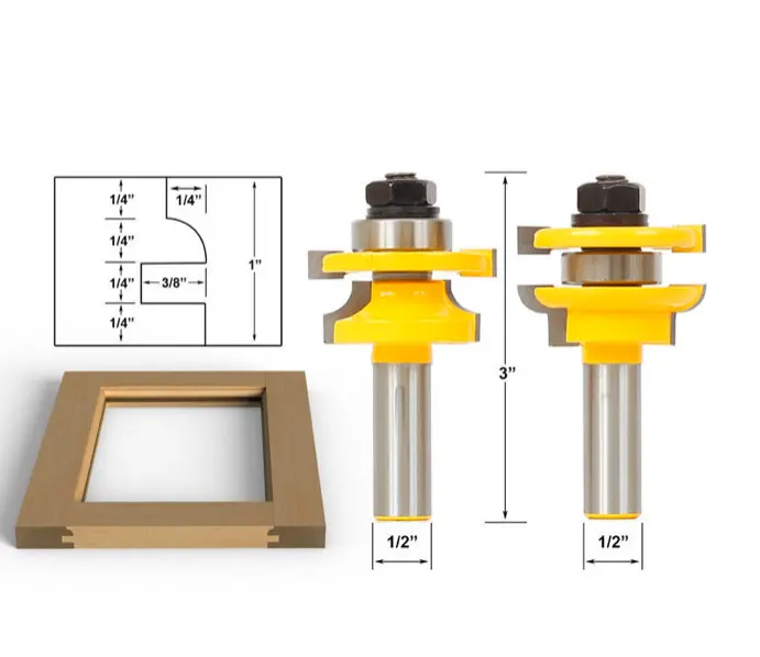 L-N003 10 # レール & スタイルキャビネットドアルータービットセット4ビットオジー-1/2 "シャンクドアナイフ木工カッター木材用テノンカッター