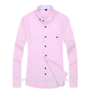 2019 nueva marca diseñador de moda de manga larga de corte Slim sólidos de alta calidad vestido de los hombres, camisa de <span class=keywords><strong>Hombre</strong></span> Ropa camisas de negocios - Product Image 4