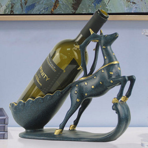 Vente Chaude Support à Vin Mural en <span class=keywords><strong>Métal</strong></span> <span class=keywords><strong>Design</strong></span> Cerf pour <span class=keywords><strong>Bouteille</strong></span> Unique, Rangement de Bouteilles à Domicile avec <span class=keywords><strong>Porte</strong></span>-Verres - Product Image 2