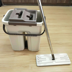 Cubo de fregona plana de lavado automático, cabezal de microfibra de acero inoxidable - Product Image 2