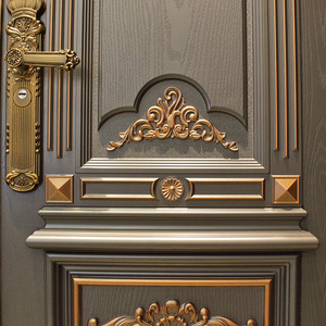 <span class=keywords><strong>Aluminium</strong></span>-Legierung Villa Haupttor Eingangstür Doppelflügel Sicherheitstür Traditionelles Design Fertiggestellt Kugelsicher - Product Image 2