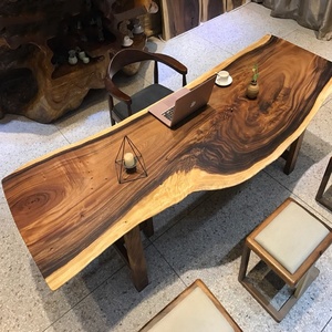 Muebles de Restaurante Modernos a Precio de Fábrica, Mesa de Comedor de <span class=keywords><strong>Madera</strong></span> de Nogal con Borde Sólido - Product Image 1