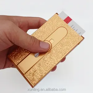 Newest style unique aluminum push business card holder