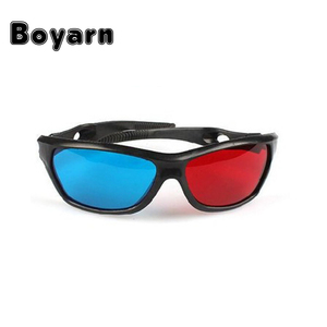 Boyarn nuevo negro universal 3D plástico gafas/rojo azul cian 3D vidrio anaglifo 3D Movie game DVD visión/Cine - Product Image 2