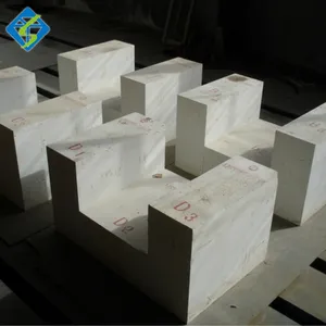 Nhà cung cấp nhà máy refractories hợp nhất đúc azs brick đối với thủy tinh lò