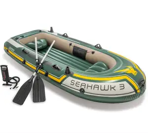 Barco de pesca inflável intex seahawk, conjunto de 3, 3 pessoas com oar de alumínio