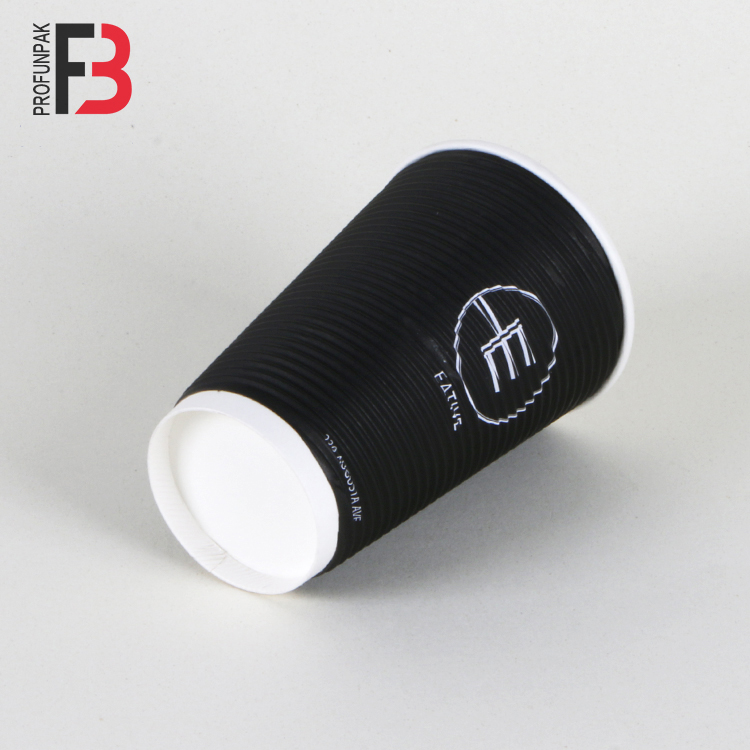 New design disposable offset printing vertical stripes coffee tea cups