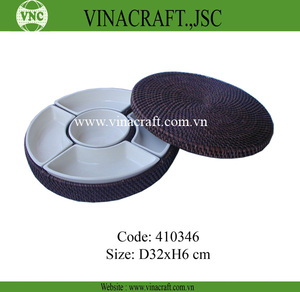 ตะกร้าหวายหลากสีเป็นมิตรกับสิ่งแวดล้อมพร้อมถาดผ้าขนาดเล็กสำหรับอาหารทารกใช้ในบ้านหรือใช้เป็นของขวัญ - Product Image 2