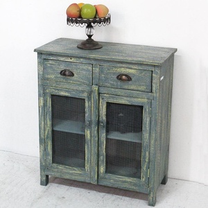 Mueble antiguo <span class=keywords><strong>de</strong></span> <span class=keywords><strong>madera</strong></span>, Mueble <span class=keywords><strong>de</strong></span> <span class=keywords><strong>madera</strong></span> pintado francés con puertas <span class=keywords><strong>de</strong></span> alambre - Product Image 3