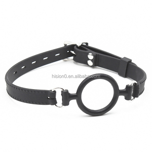 Einfache Design Volle Medizinische Silikon o-ring Gag Mit PU Leder Offenen Mund Gag Restraint Erwachsene Spielzeug - Product Image 2