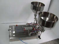 Semi-automatique à Double trémie 2 têtes Machine de Remplissage de Pâte avec Support De Table (double trémie de remplissage pour crème, liquide, huile, gel, confiture)