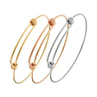 Adjustable Expandable Wire Blank Stainless Steel Bangle Bracelet