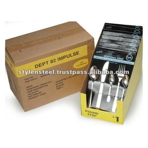 Boîte à couverts fourchette cuillère métal argent couverts ensemble de fête couteau cuillère fourchette vaisselle Kit en acier inoxydable - Product Image 3