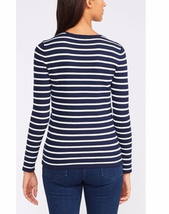 54% <span class=keywords><strong>cotone</strong></span>/44% Modal/2% Spandex girocollo Pullover maglione lavorato <span class=keywords><strong>a</strong></span> <span class=keywords><strong>maglia</strong></span> <span class=keywords><strong>a</strong></span> <span class=keywords><strong>righe</strong></span> da <span class=keywords><strong>donna</strong></span> - Product Image 3