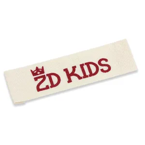 Customized fabric tag brand name logo cotton cloth label printing for garment