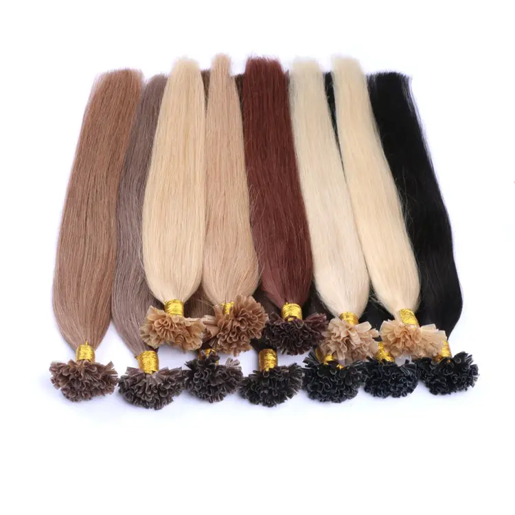 4"6"8"27"30" 613" Pre bonded Keratin Nail Tip U tip Fusion Indian Remy Human Hair Extensions