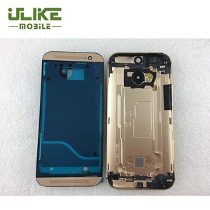 السكن الكامل للهاتف المحمول لـ HTC One M8 لون السكن رمادي فضي ذهبي - Product Image 3