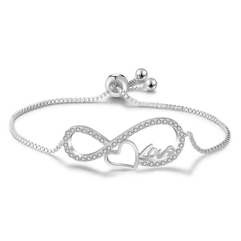 RAKOL BP2120 Schmuck armband mit verstellbarem Charm-Paar-Armband aus Zirkon für Frauen