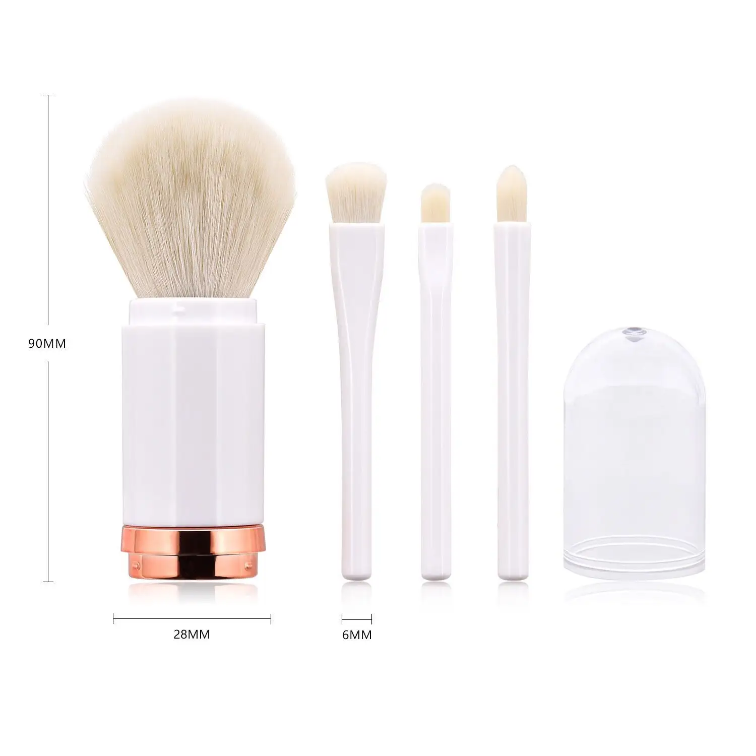 Groothandel draagbare make-up borstel kit 4 in 1 make-up borstel oogschaduw make-up borstel set klaar om