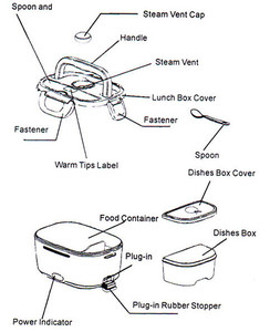 Boîte à Lunch portable portable, portable, chauffante, en plastique - Product Image 5