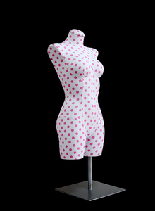 จุดสีชมพูผ้าครอบคลุมครึ่ง Body ลำตัวหุ่นนางแบบหญิงสแควร์ขาตั้ง - Product Image 2