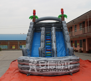 Tobogán Acuático Inflable Personalizado de 20 Pies con Piscina, Diseño de Roca Gris, Hecho en China - Product Image 2