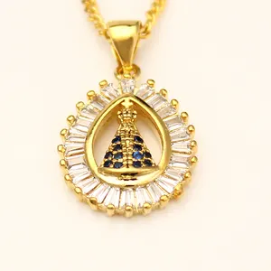 unique gold Jewelry 18k Gold Filled Virgin Mary Pendant