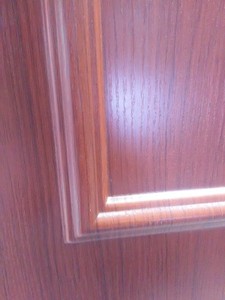 Puerta de madera de grano WPC, puerta de entrada individual para el mercado de Arabia Saudita - Product Image 4