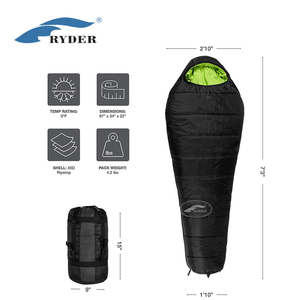 Fluffy Heated Mummy Traveller <strong>Sleeping</strong> <strong>Bag</strong> Outdoor with Foot Box Inner Pocket 4-Way Compression Stuff Sack