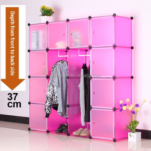 Sistema <span class=keywords><strong>de</strong></span> armario portátil <span class=keywords><strong>de</strong></span> plástico, bricolaje, con 2 carriles <span class=keywords><strong>de</strong></span> tela - Product Image 1