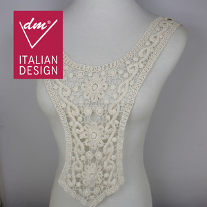 Alta calidad <span class=keywords><strong>50</strong></span>*32 <span class=keywords><strong>cm</strong></span> anchura off white water soluble algodón cuello de encaje patrones para vestidos - Product Image 1