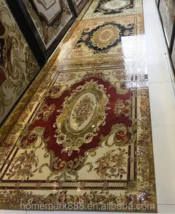 1800x1200mm High Glossy Golden Polished Crystal Floor Carpet Tiles