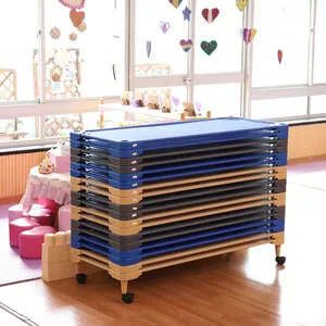 Wholesale Sturdy Space-saving Plastic Children's Bed, Special Kids Bed for Kindergarten Nap lit empilabe 5 ans 10 ans