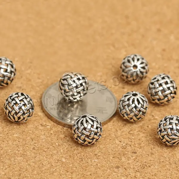 Оптовая продажа, ювелирные изделия из тайского серебра 925 пробы, пустые круглые бусины