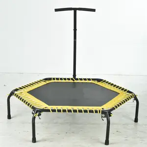 Indoor gym equipment trampoline with handlebar