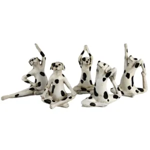 Resin Funny Yoga Pose Animal Statue Spotty Dog Figurine Home Decoration Artificial Europe Artistic Picture Shown Shine D 200PCS