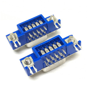 DB15 DR15 3 Hàng Cổng Song Song Màu Xanh 15 Pin D Sub Nữ 15 Way PCB 90 Độ Kết Nối DB15 Ổ Cắm Cắm VGA Adapter - Product Image 3