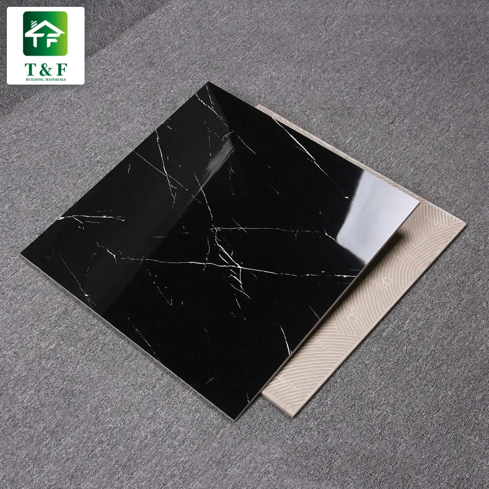 China Foshan Marke Name Boden Und Fliesen Gewicht 60X60 Schwarz Marmor Weißen Adern Porzellan Fliesen