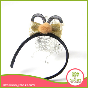 Oreilles de <span class=keywords><strong>lapin</strong></span> <span class=keywords><strong>Bandeau</strong></span> avec Jaune Boule De Fourrure - Product Image 2