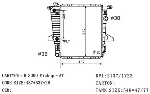 Kühler Für Ford B 3000 Pickup