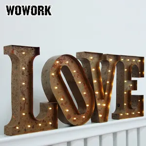 2024 WOWORK little letter lights love lighted letter for home metal crafts 3D led light up lamp