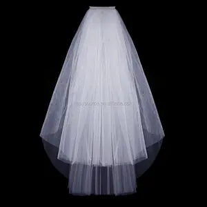 2T veils short bridal Fingertip Veil wedding ivory veils