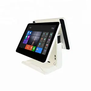 Sistem Pos Sentuh Layar Ganda 15.6 Inci UNTUK RESTORAN Ritel Windows 10 11 Mesin Pos All In One