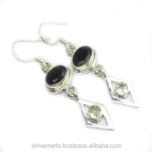 Nueva tendencia, pendientes de gota de Plata de Ley 925 sólida, cristal dorado, cuarzo ahumado, múltiples piedras preciosas, fiesta, joyería de moda, regalo para - Product Image 2