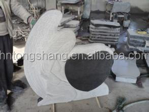 Monuments en forme de cœur d'ange pour les funérailles, pierre tombale en granit noir du Shanxi naturel - Product Image 4