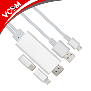 VCOM HDMI à Micro USB Type C pour <span class=keywords><strong>iPhone</strong></span> à HDMI Câble 1080 P HDTV Adaptateur <span class=keywords><strong>AV</strong></span> USB Câble 2 m - Product Image 3