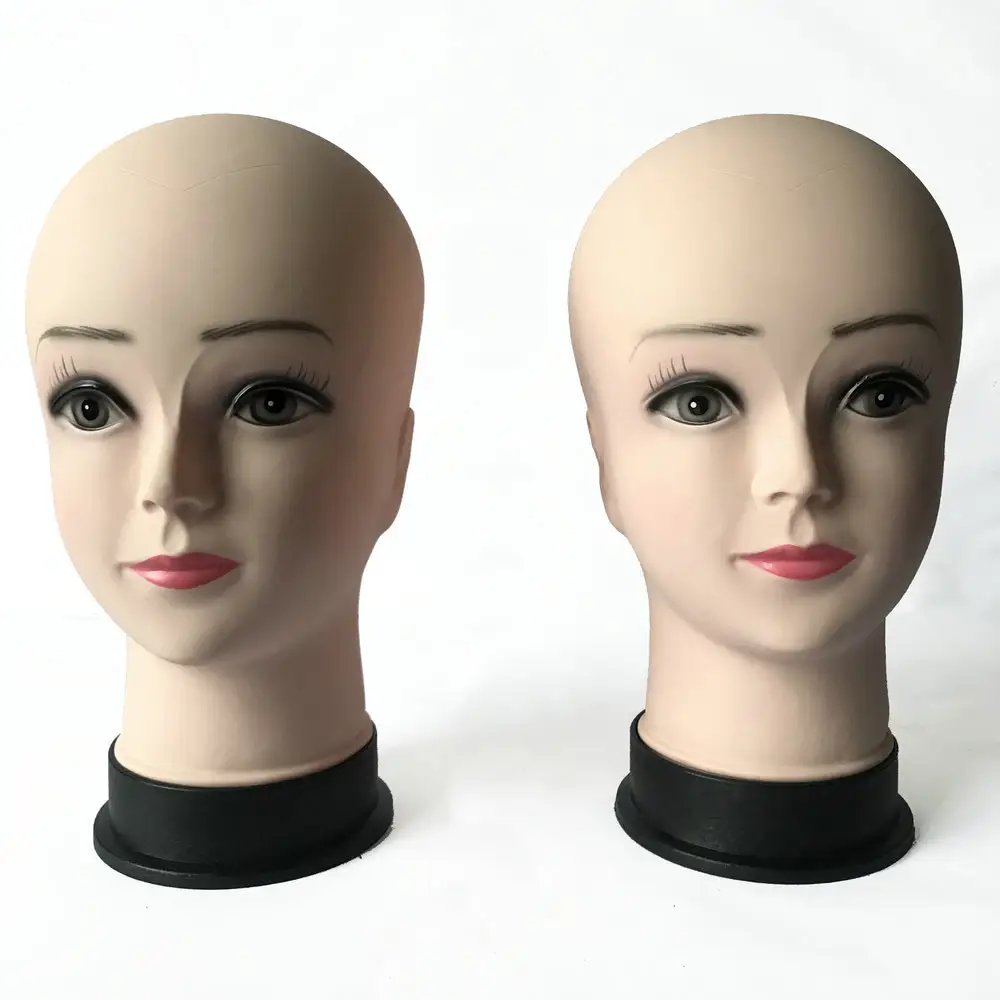 चीन थोक विग प्रदर्शन महिला मेकअप पुतला सिर बालों के बिना