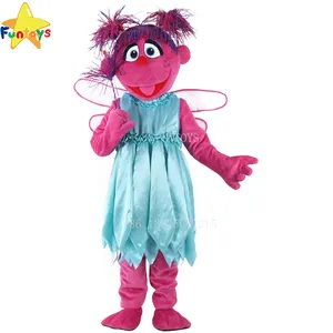 Vestido colorido para adulto, vestido mágico desenho animado abby cadabby cosplay, mascote