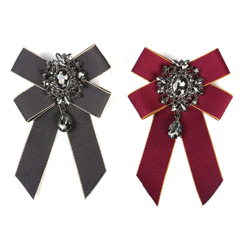 Grandes marcas de moda broche de flor de tecido novo Arco gravata laço de fita