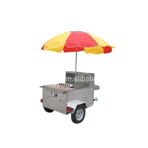Harga Pabrik Penjual Snack Makanan Kios Custom Mobile Hot Dog Cart Payung